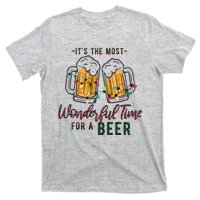 Its The Most Wonderful Time For A Beer Santa Hat Christmas T-Shirt