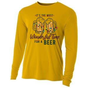 Its The Most Wonderful Time For A Beer Santa Hat Christmas Cooling Performance Long Sleeve Crew