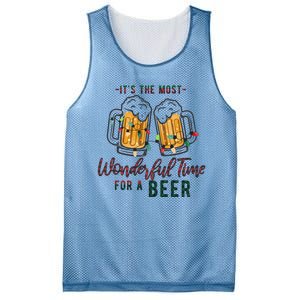 Its The Most Wonderful Time For A Beer Santa Hat Christmas Mesh Reversible Basketball Jersey Tank