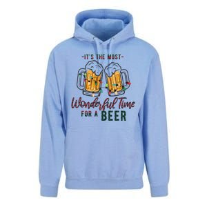 Its The Most Wonderful Time For A Beer Santa Hat Christmas Unisex Surf Hoodie