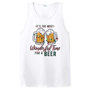 Its The Most Wonderful Time For A Beer Santa Hat Christmas PosiCharge Competitor Tank