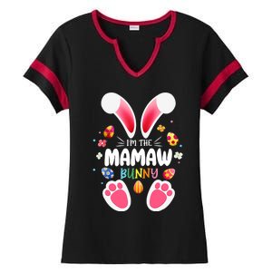 I'm The Mamaw Bunny Matching Family Happy Easter Day Ladies Halftime Notch Neck Tee