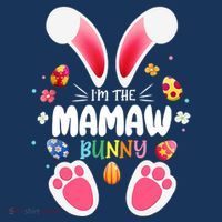 I'm The Mamaw Bunny Matching Family Happy Easter Day 7-Panel Snapback Hat