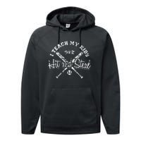 I Teach My To Hit And Steal Funny Baseball Vintage Performance Fleece Hoodie