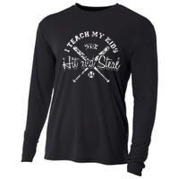 I Teach My To Hit And Steal Funny Baseball Vintage Cooling Performance Long Sleeve Crew