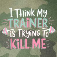 I Think My Trainer Is Trying To Kill Me Funny Gymer Legacy Tie Dye Trucker Hat