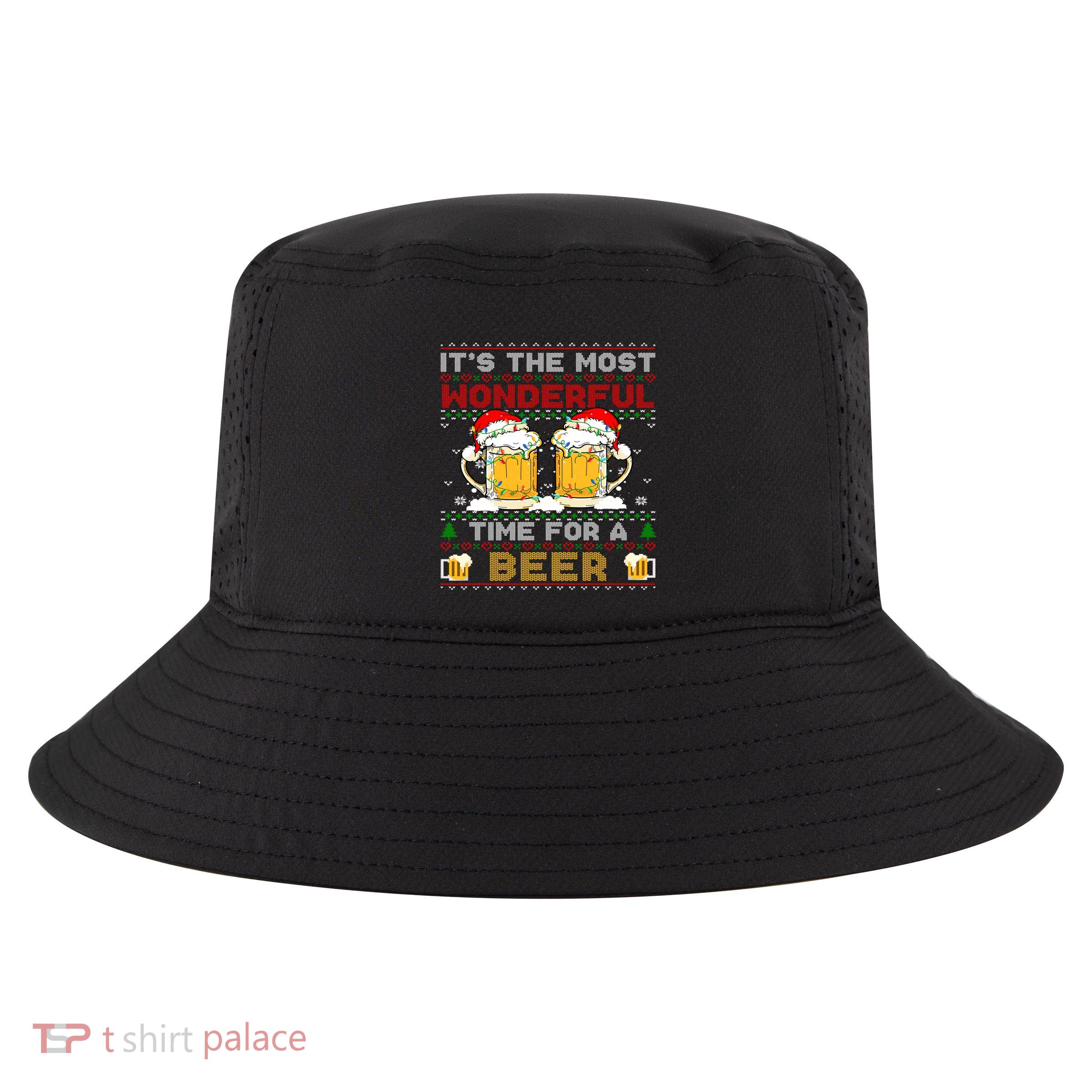 It’S The Most Wonderful Time For A Beer Christmas Sweater Gift Cool Comfort Performance Bucket Hat