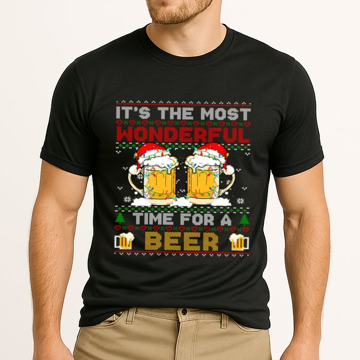 It’S The Most Wonderful Time For A Beer Christmas Sweater Gift Performance Shirt