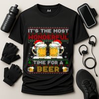 It’S The Most Wonderful Time For A Beer Christmas Sweater Gift Performance Shirt