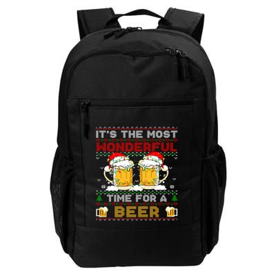 It’S The Most Wonderful Time For A Beer Christmas Sweater Gift Backpack