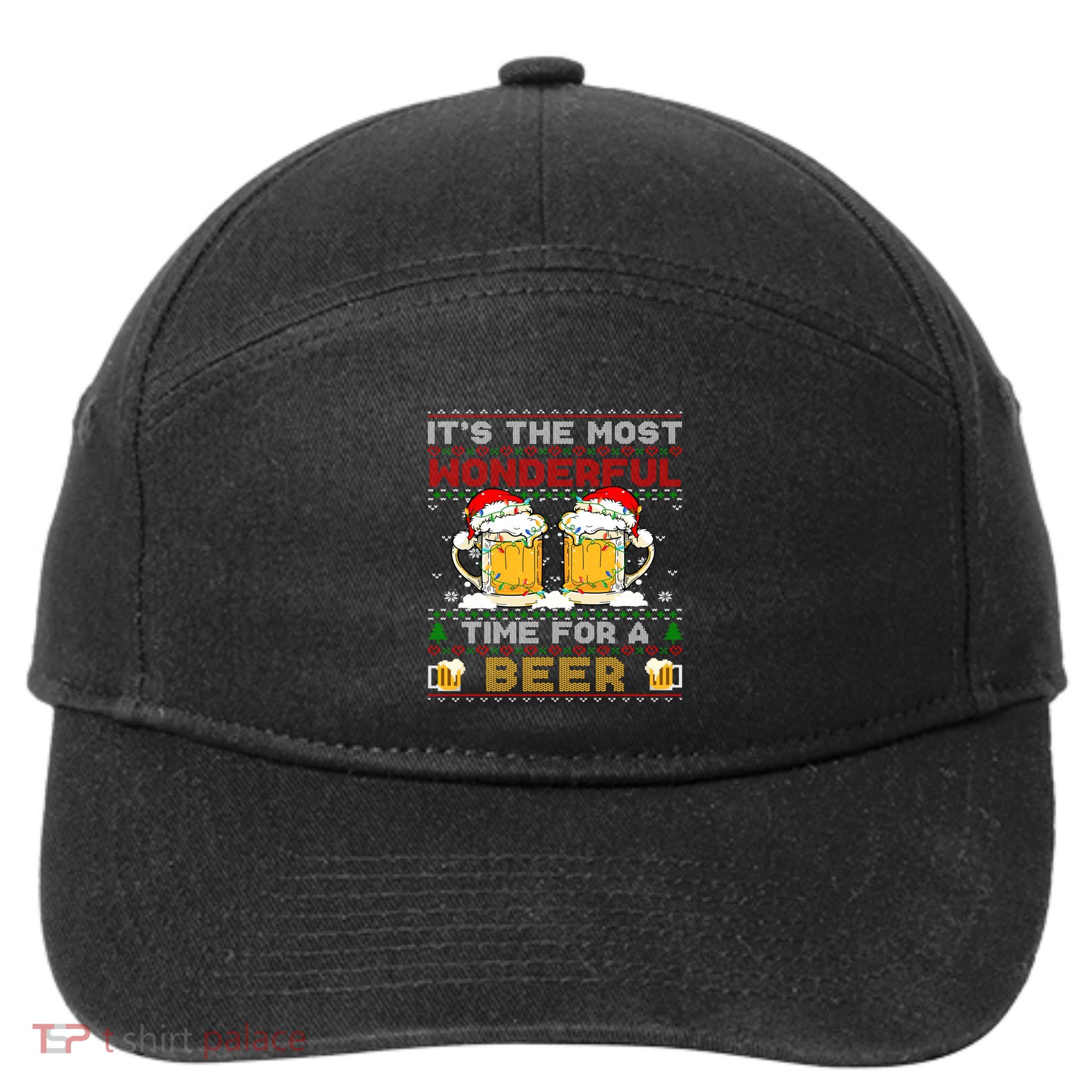It’S The Most Wonderful Time For A Beer Christmas Sweater Gift 7-Panel Snapback Hat