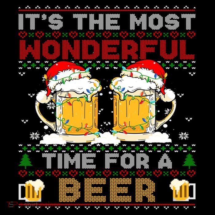 It’S The Most Wonderful Time For A Beer Christmas Sweater Gift Bucket Hat