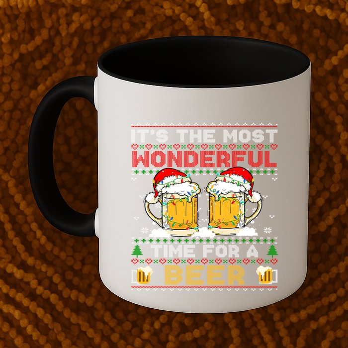 It’S The Most Wonderful Time For A Beer Christmas Sweater Gift Mug