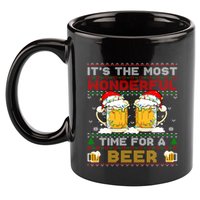 It’S The Most Wonderful Time For A Beer Christmas Sweater Gift 11oz C Handle Ceramic Mug