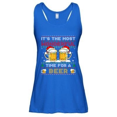 It’S The Most Wonderful Time For A Beer Christmas Sweater Gift Ladies Essential Flowy Tank