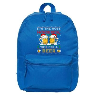 It’S The Most Wonderful Time For A Beer Christmas Sweater Gift 16 in Basic Backpack