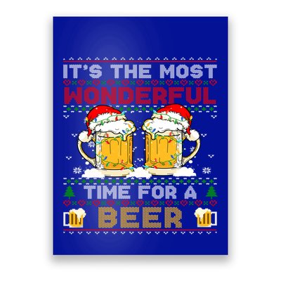 It’S The Most Wonderful Time For A Beer Christmas Sweater Gift Poster