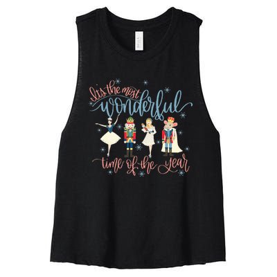 Its The Most Wonderful Time Of The Year xmas Nutcracker  Women's Racerback Cropped Tank