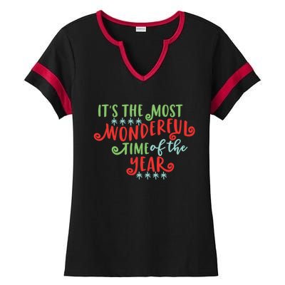 It's The Most Wonderful Time Of The Year Cute Christmas Ladies Halftime Notch Neck Tee