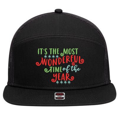 It's The Most Wonderful Time Of The Year Cute Christmas 7 Panel Mesh Trucker Snapback Hat