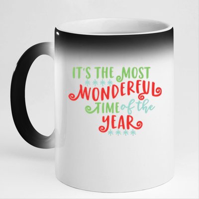 It's The Most Wonderful Time Of The Year Cute Christmas 11oz Black Color Changing Mug