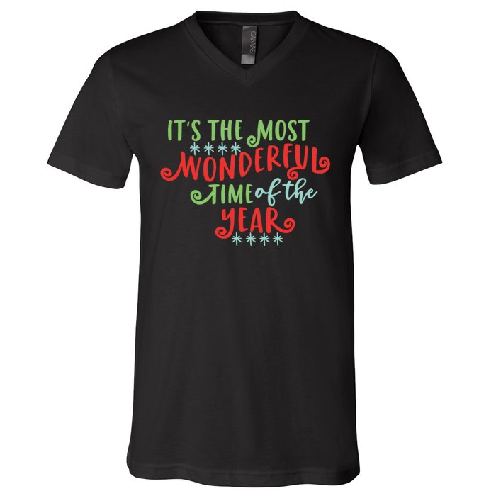 It's The Most Wonderful Time Of The Year Cute Christmas V-Neck T-Shirt