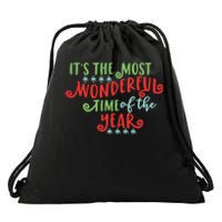 It's The Most Wonderful Time Of The Year Cute Christmas Drawstring Bag