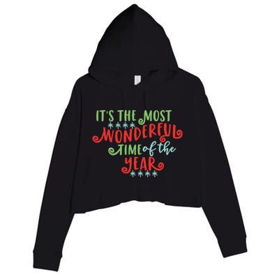 It's The Most Wonderful Time Of The Year Cute Christmas Crop Fleece Hoodie