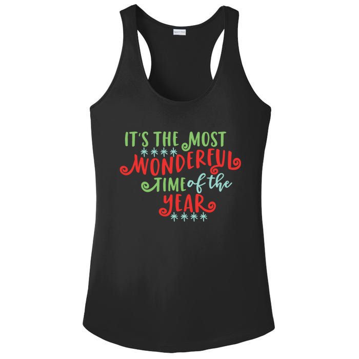 It's The Most Wonderful Time Of The Year Cute Christmas Ladies PosiCharge Competitor Racerback Tank