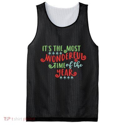 It's The Most Wonderful Time Of The Year Cute Christmas Mesh Reversible Basketball Jersey Tank