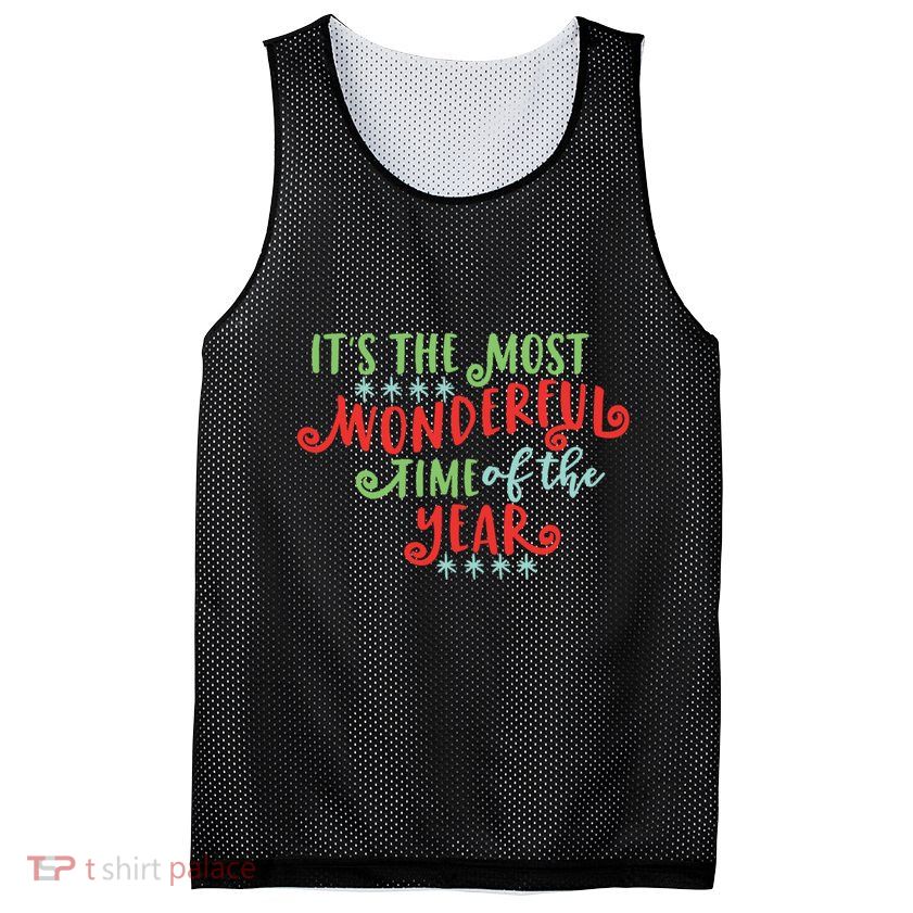 It's The Most Wonderful Time Of The Year Cute Christmas Mesh Reversible Basketball Jersey Tank
