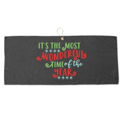 It's The Most Wonderful Time Of The Year Cute Christmas Large Microfiber Waffle Golf Towel