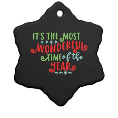 It's The Most Wonderful Time Of The Year Cute Christmas Ceramic Star Ornament