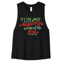 It's The Most Wonderful Time Of The Year Cute Christmas Women's Racerback Cropped Tank