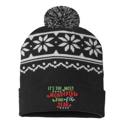 It's The Most Wonderful Time Of The Year Cute Christmas USA-Made Snowflake Beanie