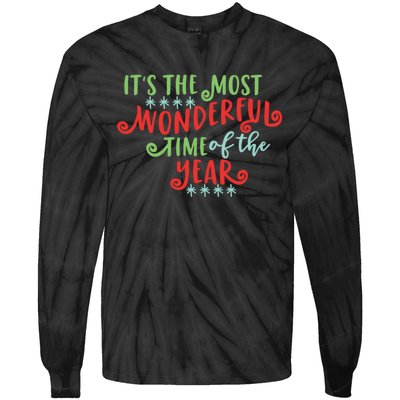 It's The Most Wonderful Time Of The Year Cute Christmas Tie-Dye Long Sleeve Shirt