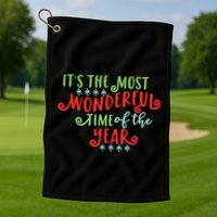 It's The Most Wonderful Time Of The Year Cute Christmas Golf Towel