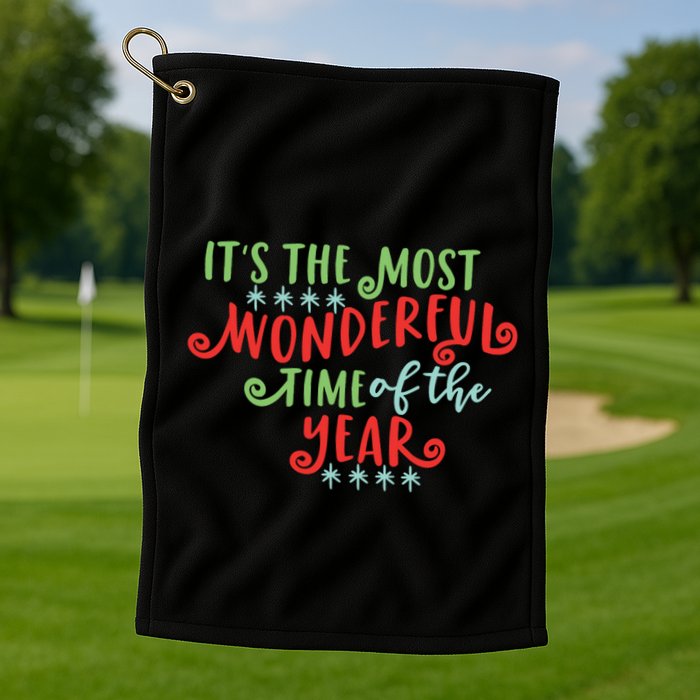 It's The Most Wonderful Time Of The Year Cute Christmas Golf Towel
