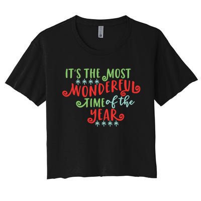 It's The Most Wonderful Time Of The Year Cute Christmas Women's Crop Top Tee