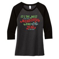 It's The Most Wonderful Time Of The Year Cute Christmas Women's Tri-Blend 3/4-Sleeve Raglan Shirt