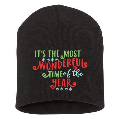 It's The Most Wonderful Time Of The Year Cute Christmas Short Acrylic Beanie