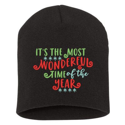 It's The Most Wonderful Time Of The Year Cute Christmas Short Acrylic Beanie