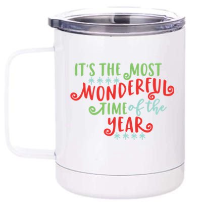 It's The Most Wonderful Time Of The Year Cute Christmas 12 oz Stainless Steel Tumbler Cup