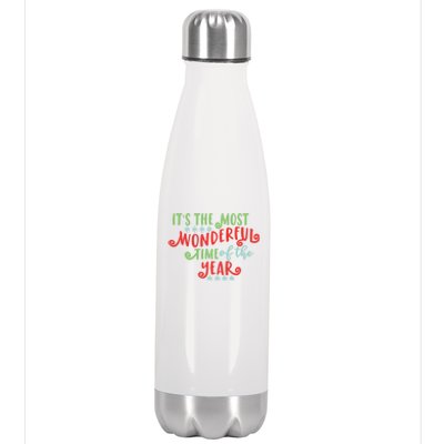 It's The Most Wonderful Time Of The Year Cute Christmas Stainless Steel Insulated Water Bottle