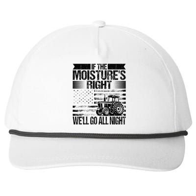 If The MoistureS Right WeLl Go All Night Vintage Usa Flag Snapback Five-Panel Rope Hat