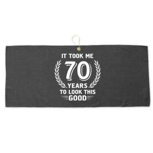 It Took Me 70 Years To Look This Good 70th Birthday Large Microfiber Waffle Golf Towel