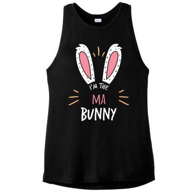 I'm The Ma Bunny Matching Family Easter Sunday Gift Ladies PosiCharge Tri-Blend Wicking Tank