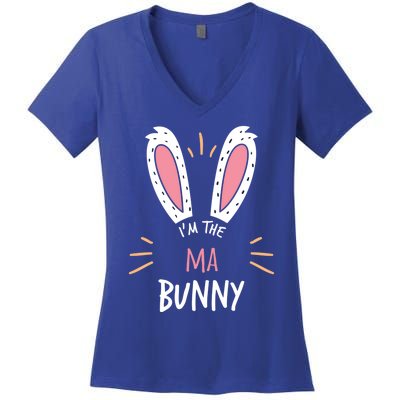 I'm The Ma Bunny Matching Family Easter Sunday Gift Women's V-Neck T-Shirt