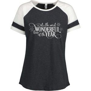 It's The Most Wonderful Time Of The Year Enza Ladies Jersey Colorblock Tee