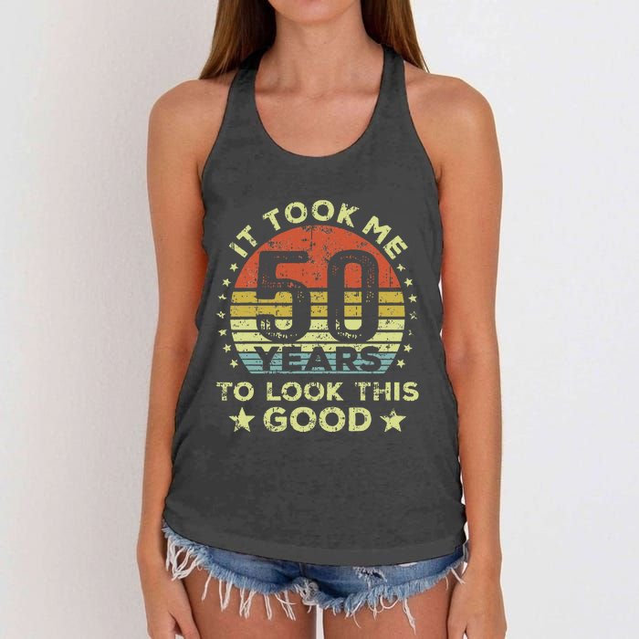 It Took Me 50 Years To Look This Good 50th Birthday Women's Knotted Racerback Tank